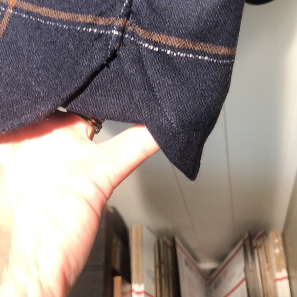 NWT Vince Mens wool blend plaid shirt jacket multi pocket navy main L - Picture 10 of 11